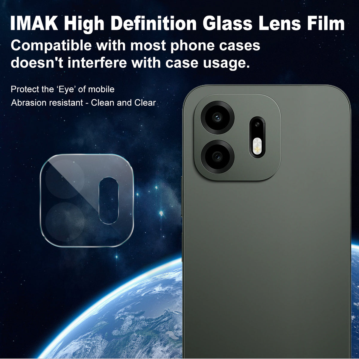 IMAK til OnePlus N6 4G Kameralinsebeskytter Slank hærdet glas Fuld dækning Linsefilm