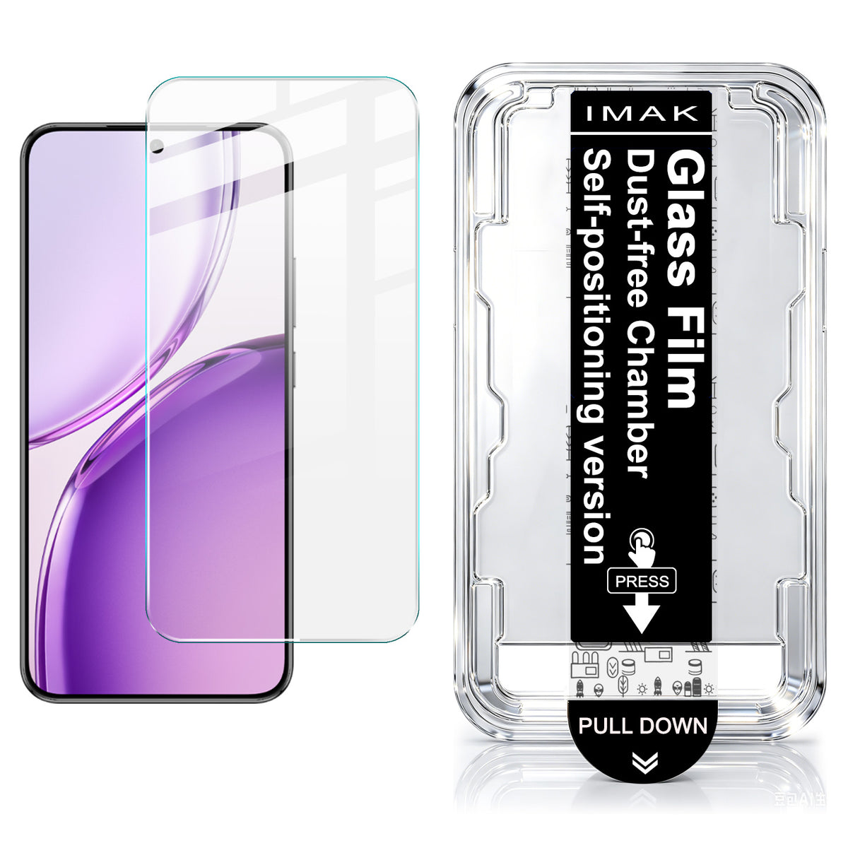 IMAK för Honor X70 Pro Max 5G H-serien härdat glasskärmskyddsfilm med dammfritt installationsverktyg - transparent (INTE heltäckande) (fingeravtryckslåsning)