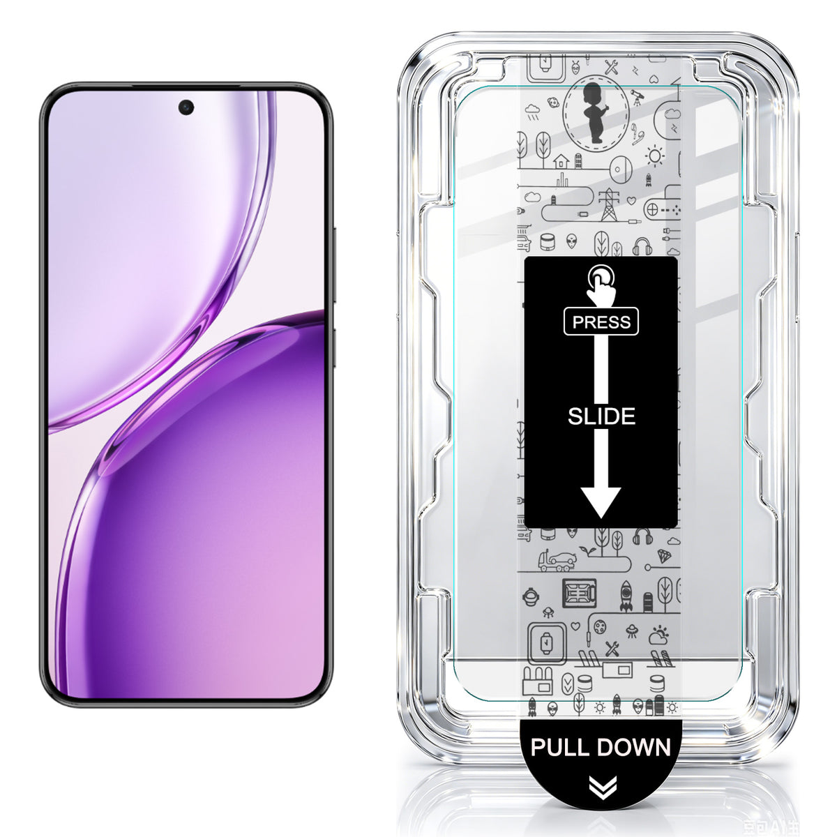 IMAK för Honor X70 Pro Max 5G H-serien härdat glasskärmskyddsfilm med dammfritt installationsverktyg - transparent (INTE heltäckande) (fingeravtryckslåsning)