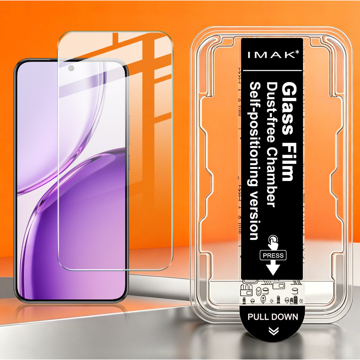 IMAK för Honor X70 Pro Max 5G H-serien härdat glasskärmskyddsfilm med dammfritt installationsverktyg - transparent (INTE heltäckande) (fingeravtryckslåsning)
