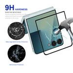 HAT PRINCE for Samsung Galaxy Z Flip8 ENKAY Screen Protector 9H Silk Printing 0.26mm Full Glue Full Coverage Tempered Glass Film