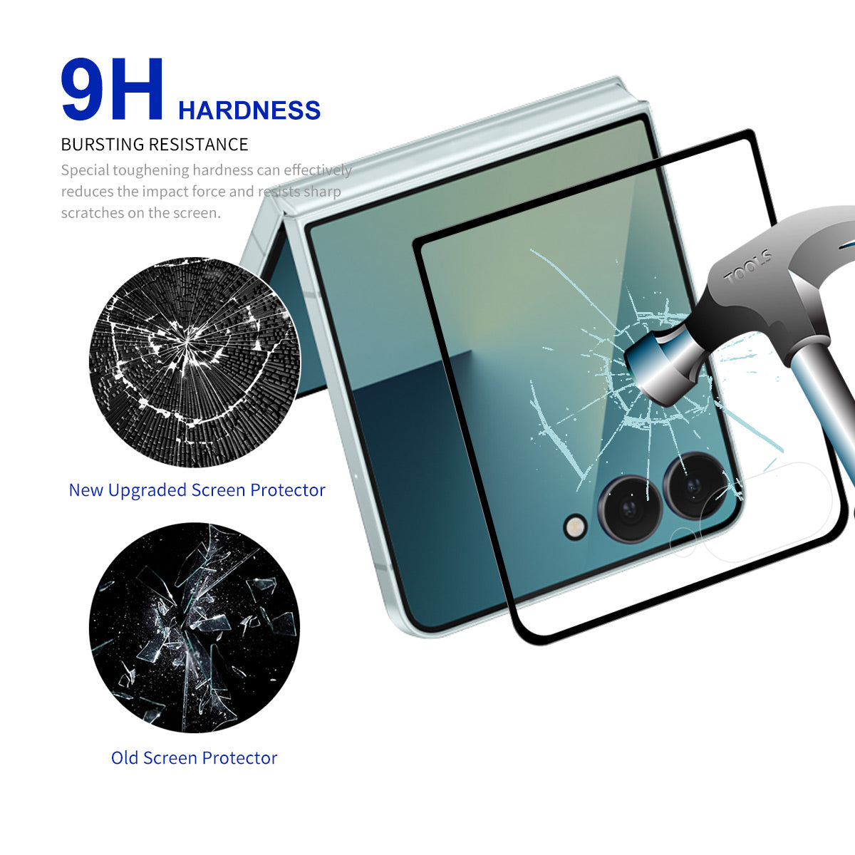 HAT PRINCE for Samsung Galaxy Z Flip8 ENKAY Screen Protector 9H Silk Printing 0.26mm Full Glue Full Coverage Tempered Glass Film