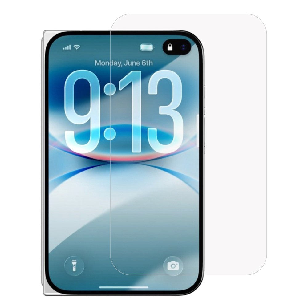 For iPhone Fold Screen Protector 2.5D Arc Edge High Aluminum-Silicon Glass Film with Electroplated Coating High Transparency (Not Full Cover)