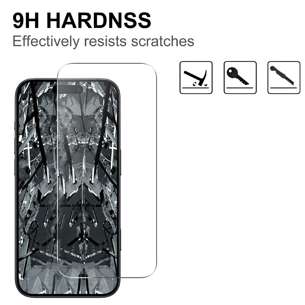 För iPhone 18 Pro Skärmskydd i Härdat Glas, Klar, Explosionsskyddad Film (Ej heltäckande) + Heltäckande Kameraglasskydd
