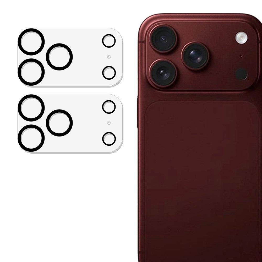 2Pcs For iPhone 18 Pro Full Coverage Camera Lens Protector Silk Printing Tempered Glass Lens Film 3D Arc Edge