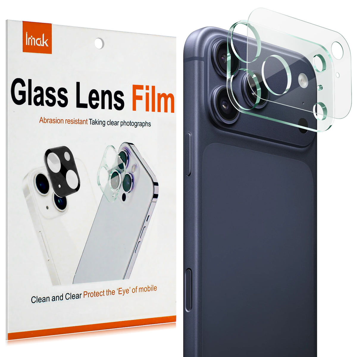 IMAK for iPhone 18 Pro Max Tempered Glass Full Cover Camera Lens Protector + Acrylic Lens Cap