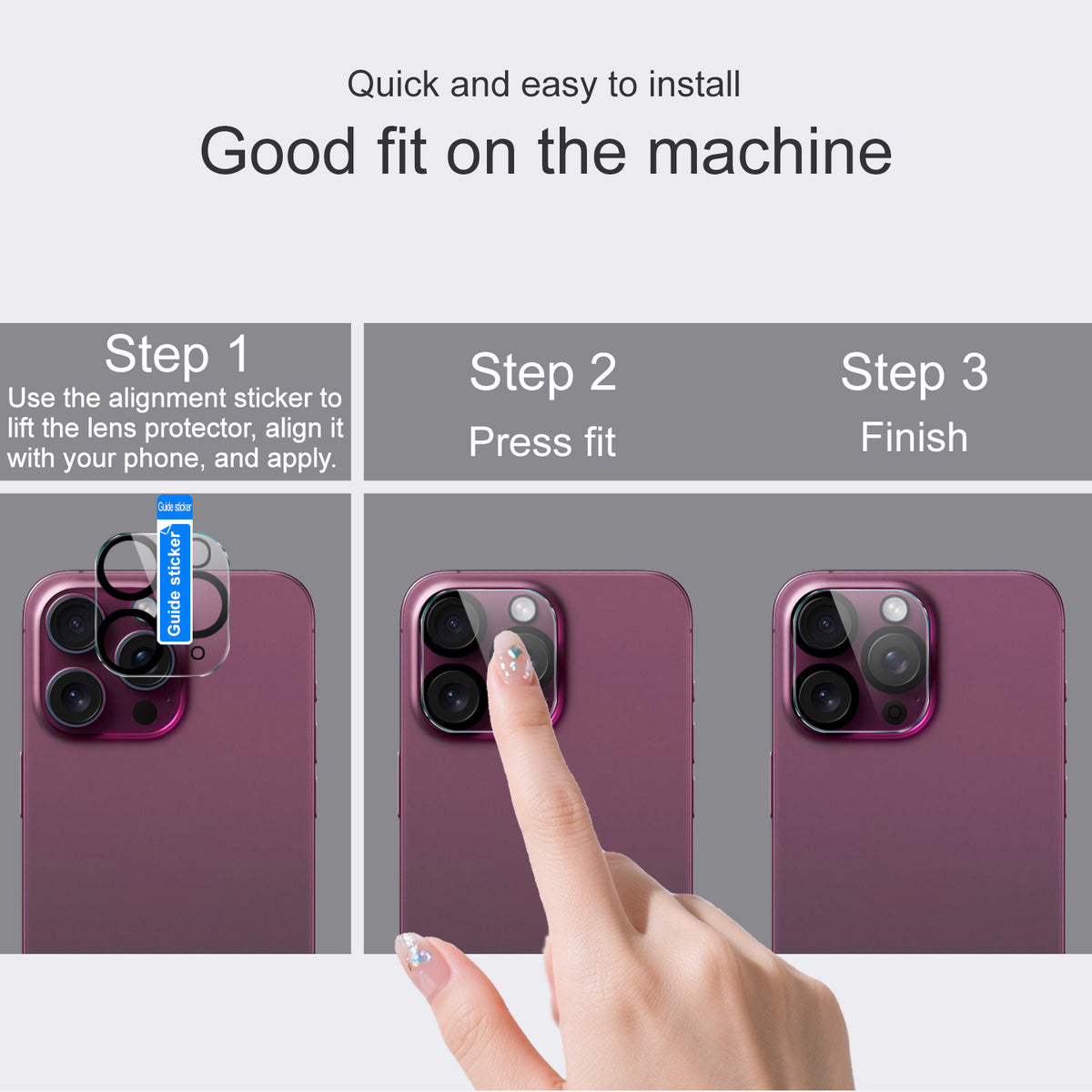 IMAK til iPhone 18 Pro Hærdet Glas Kameraglasbeskytter Akryl Linsehætte (Sort Cirkel Design)