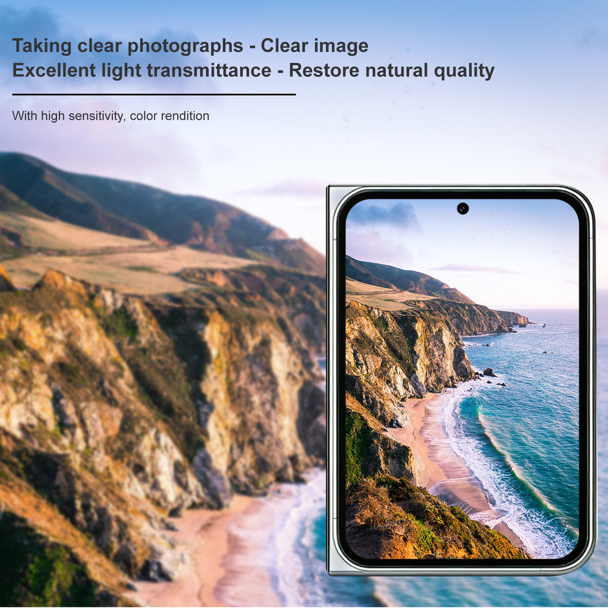 IMAK for iPhone Fold Tempered Glass Full Cover Camera Lens Protector + Acrylic Lens Cap