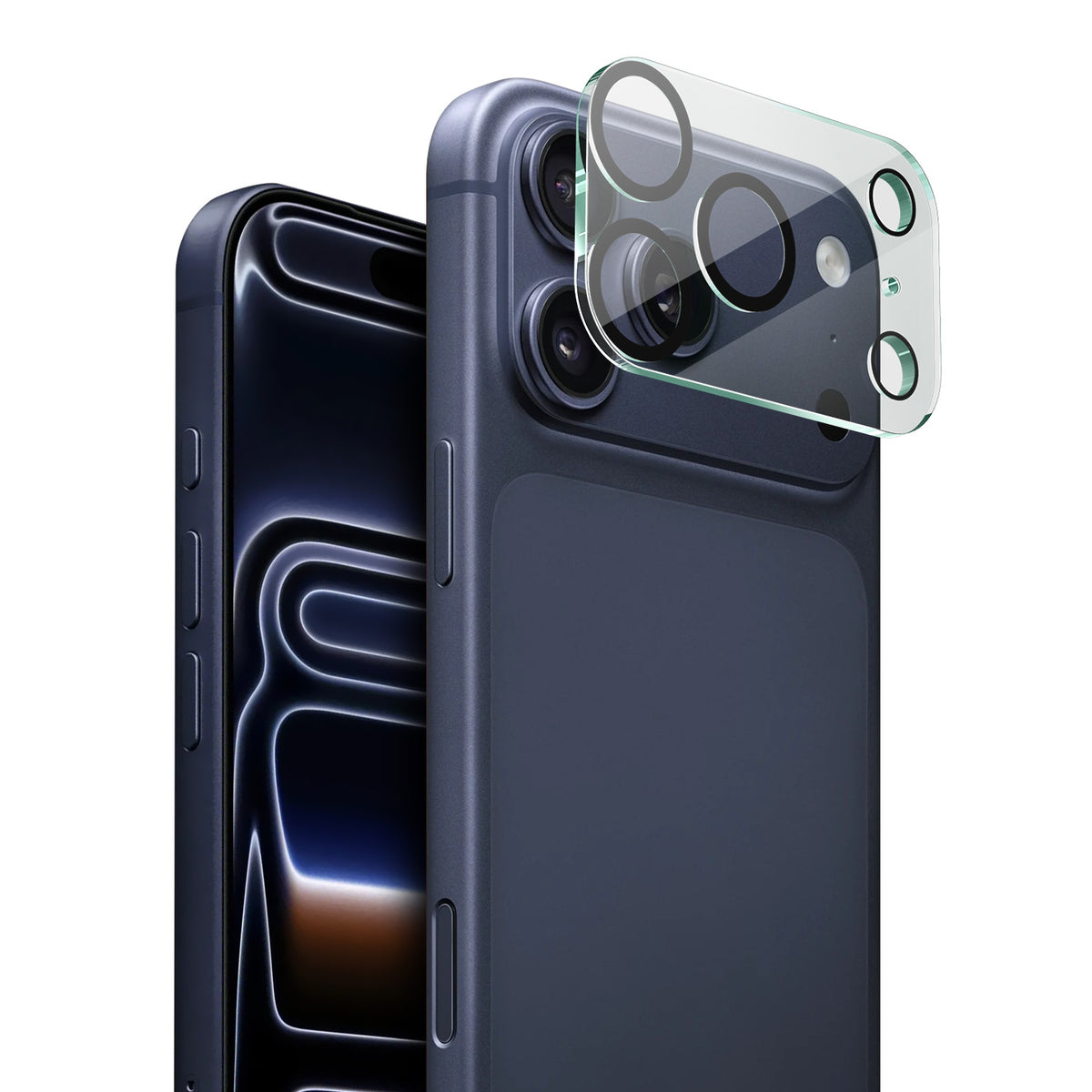 IMAK for iPhone 18 Pro Max Tempered Glass Camera Lens Protector Acrylic Lens Cap (Black Circle Design)