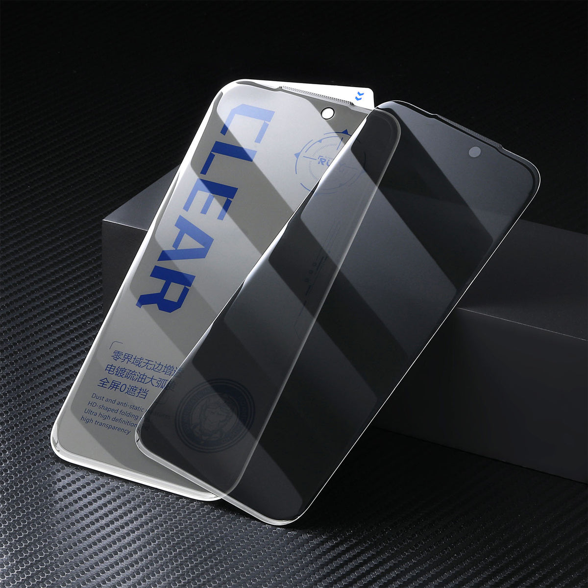 For iPhone Fold 10Pcs Anti Spy Screen Protector 3D Round Edge Full Coverage Tempered Glass Film