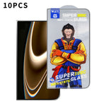 For iPhone Fold 10Pcs Full Screen Protector 300C Large Arc Anti Static Silk Printing HD Clear Tempered Glass Film