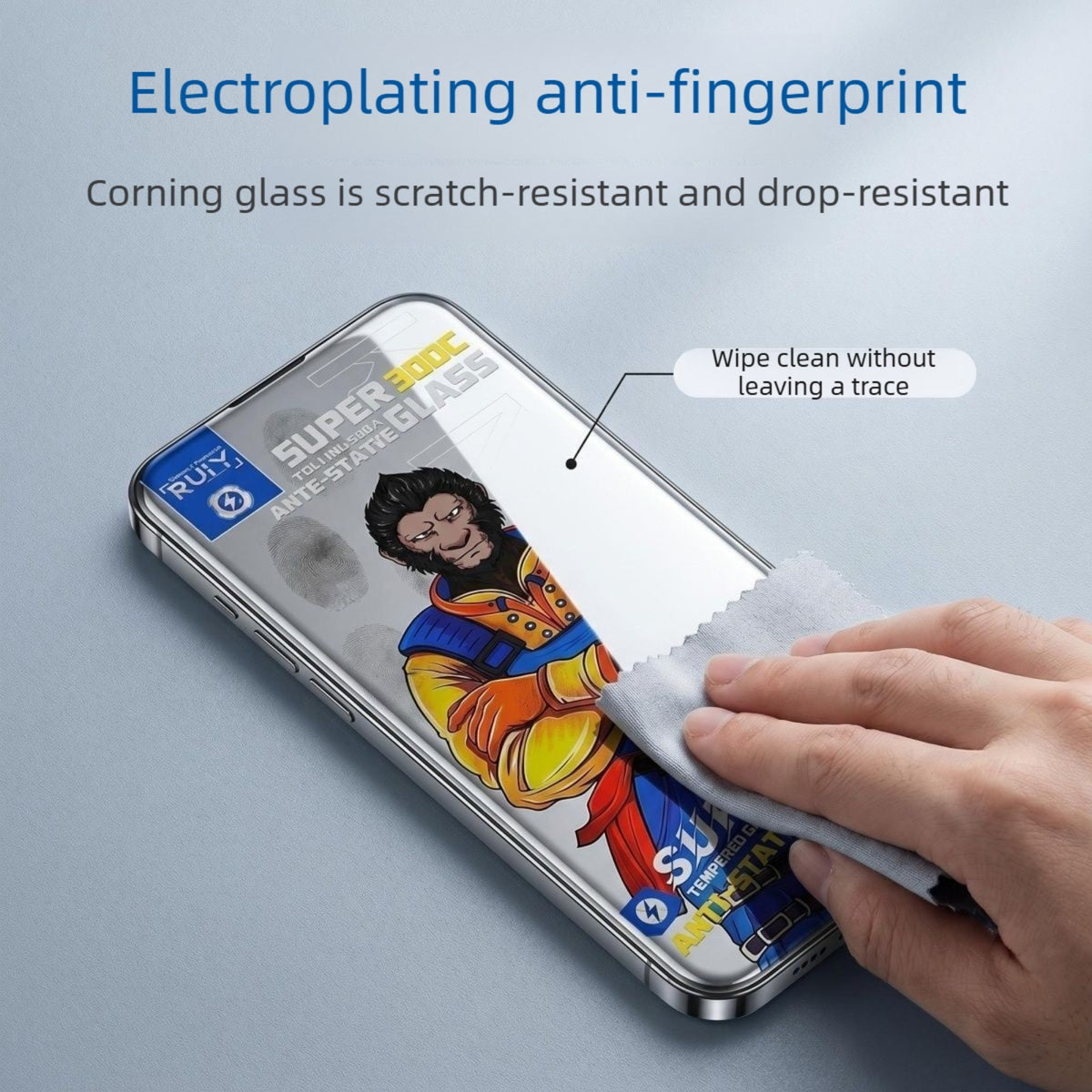 For iPhone Fold 10Pcs Full Screen Protector 300C Large Arc Anti Static Silk Printing HD Clear Tempered Glass Film