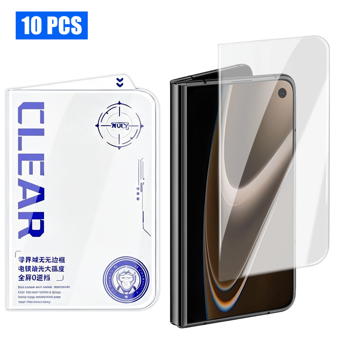 Til iPhone Fold 10 Stk. Fuld Skærmbeskytter 3D Runde Kanter HD Hærdet Glasfilm