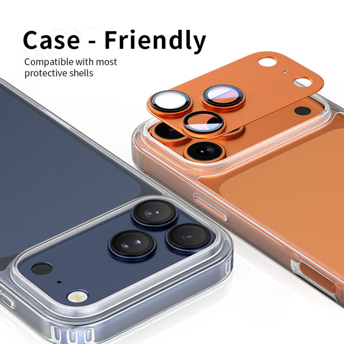 For iPhone Air Camera Lens Protector Step-Style Aluminum Alloy+Tempered Glass AR+AF Anti-Reflective Lens Film, Case Friendly