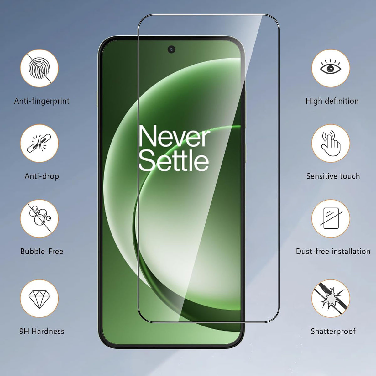 Til OnePlus N6 4G HD Fuld Skærmbeskytter Silketryk Sort Kant Høj Aluminium-silicium Glasfilm