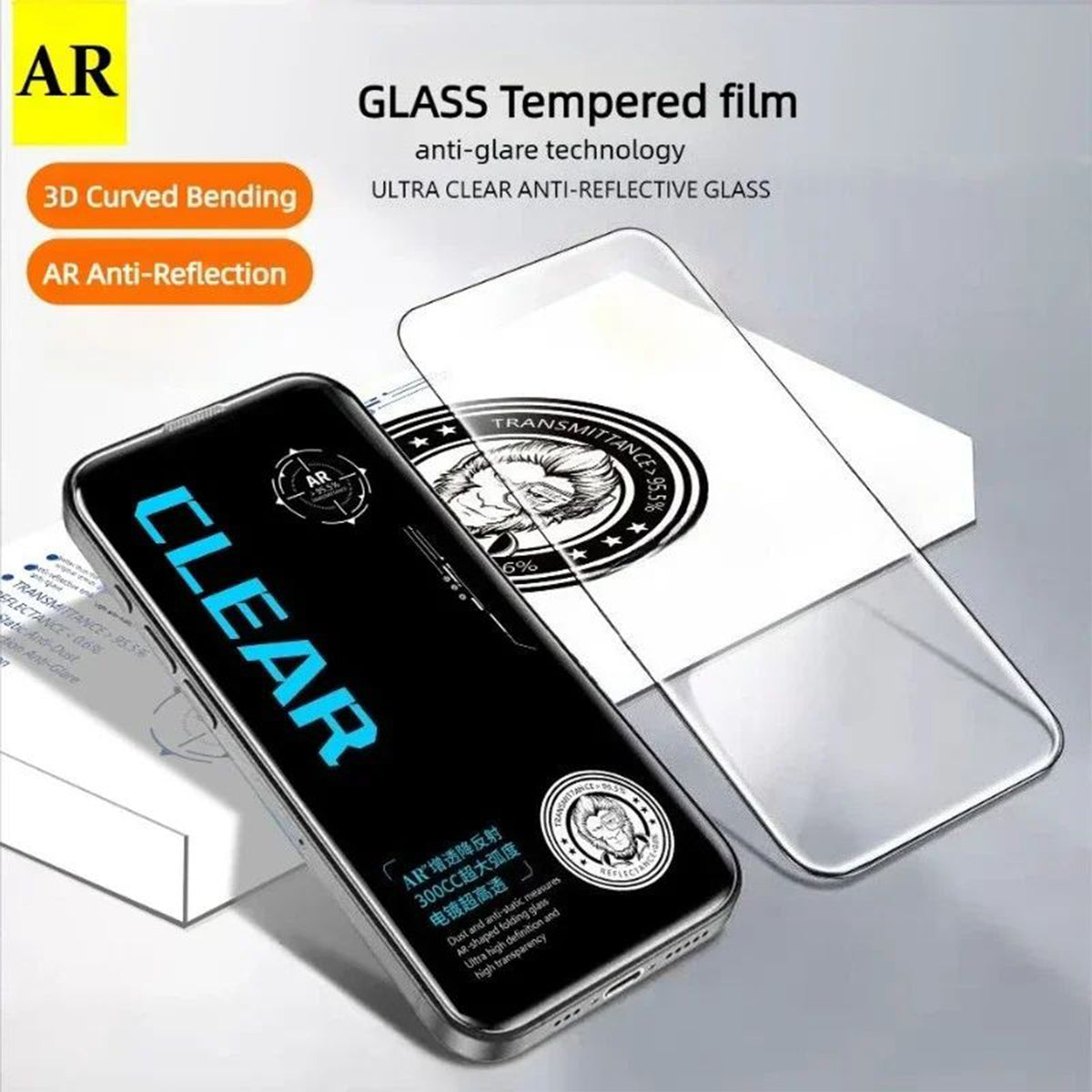 For iPhone Fold 10Pcs Screen Protector AR Anti-Reflection High Aluminium-silicon Glass Silk Printing Clear Film