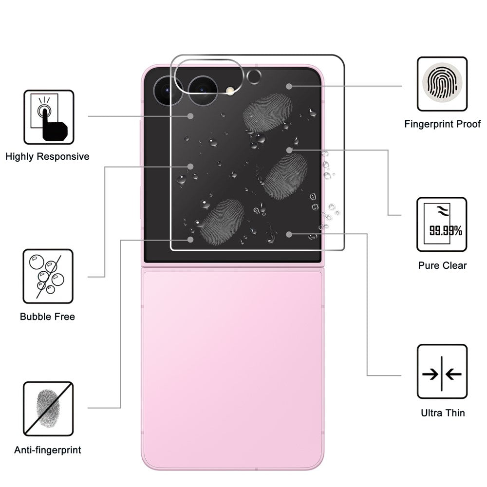 For Samsung Galaxy Z Flip8 Screen Protector 2.5D HD Tempered Glass Film (Not Full Coverage)