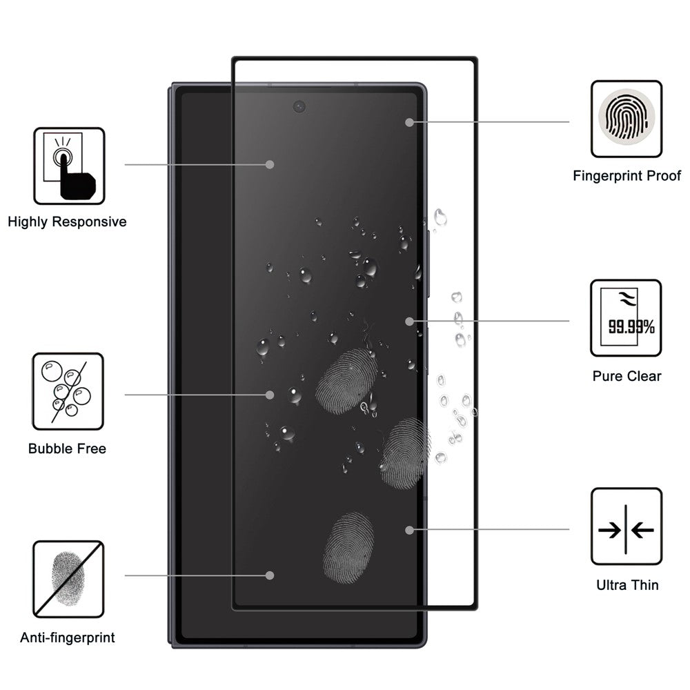 For Samsung Galaxy Z Fold8 Ultra AGC Tempered Glass with Black Edge Full Glue Full Coverage Screen Protector