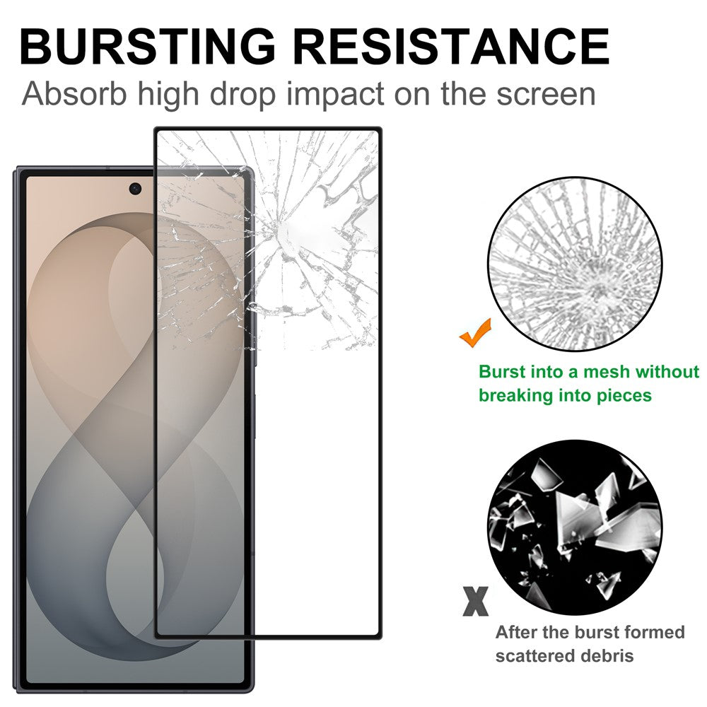 For Samsung Galaxy Z Fold8 Ultra AGC Tempered Glass with Black Edge Full Glue Full Coverage Screen Protector