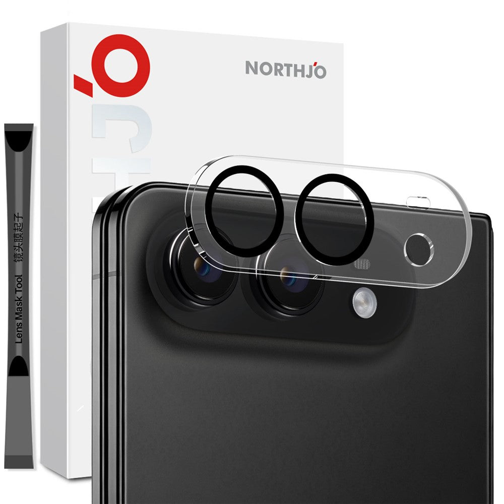 NORTHJO For iPhone Fold Silk Printing Camera Lens Protector Tempered Glass HD Clear 3D Full Coverage