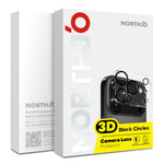 NORTHJO For iPhone Fold Silk Printing Camera Lens Protector Tempered Glass HD Clear 3D Full Coverage