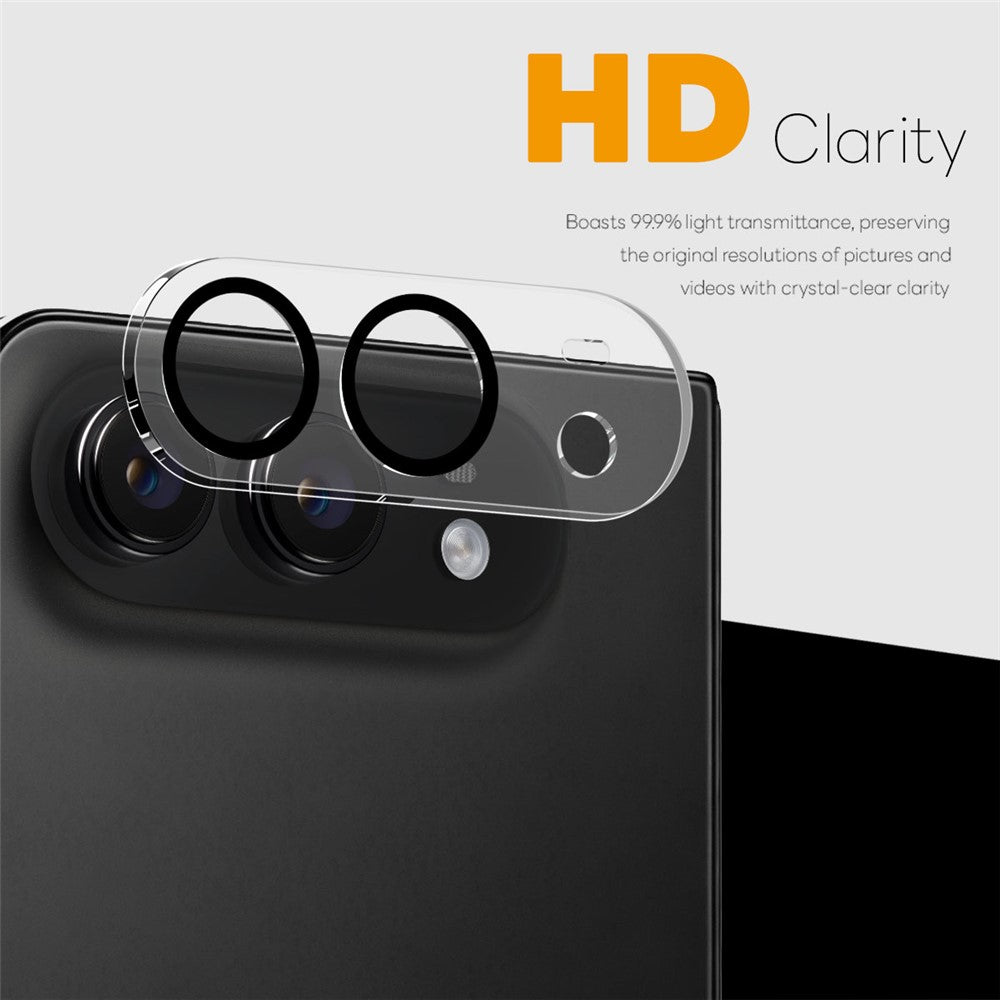 NORTHJO 2Pcs For iPhone Fold Camera Lens Protector Black Circles 3D Full Coverage Clear Tempered Glass Lens Film