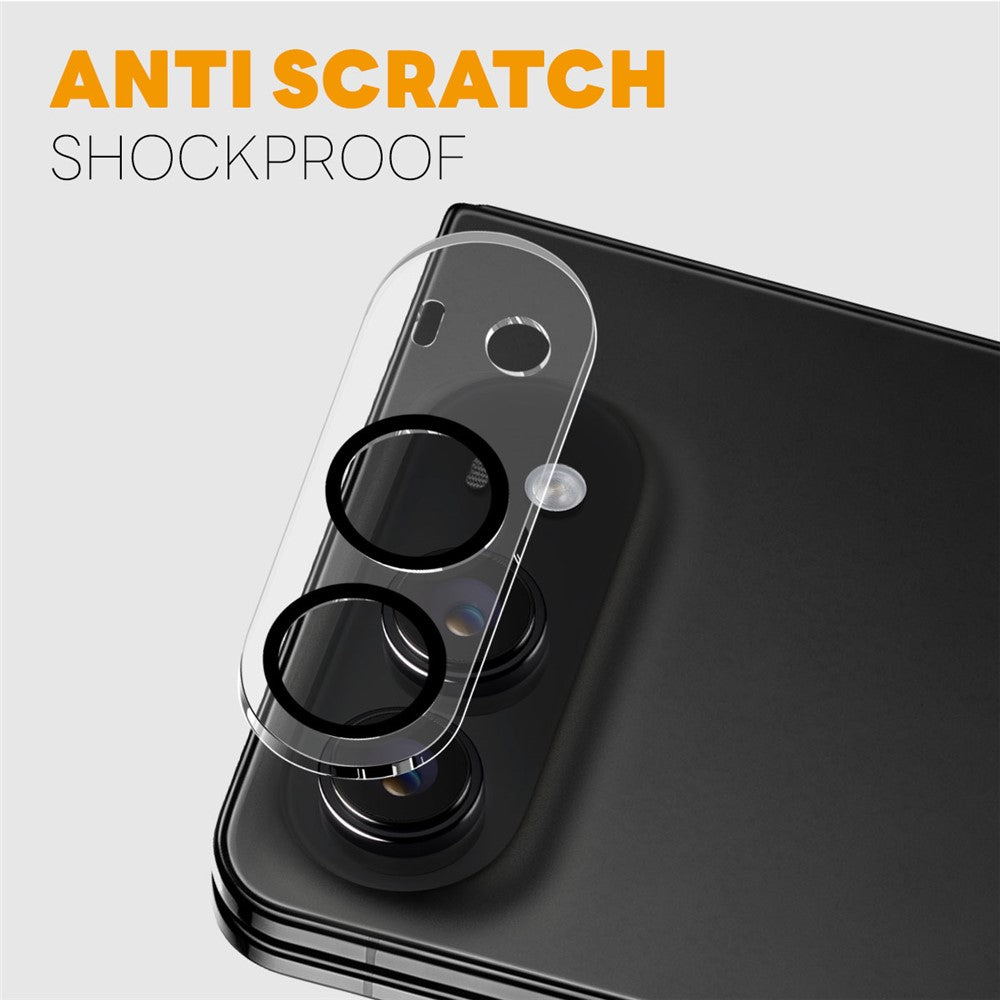 NORTHJO 2Pcs For iPhone Fold Camera Lens Protector Black Circles 3D Full Coverage Clear Tempered Glass Lens Film