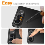 NORTHJO 2Pcs For iPhone Fold Camera Lens Protector Black Circles 3D Full Coverage Clear Tempered Glass Lens Film