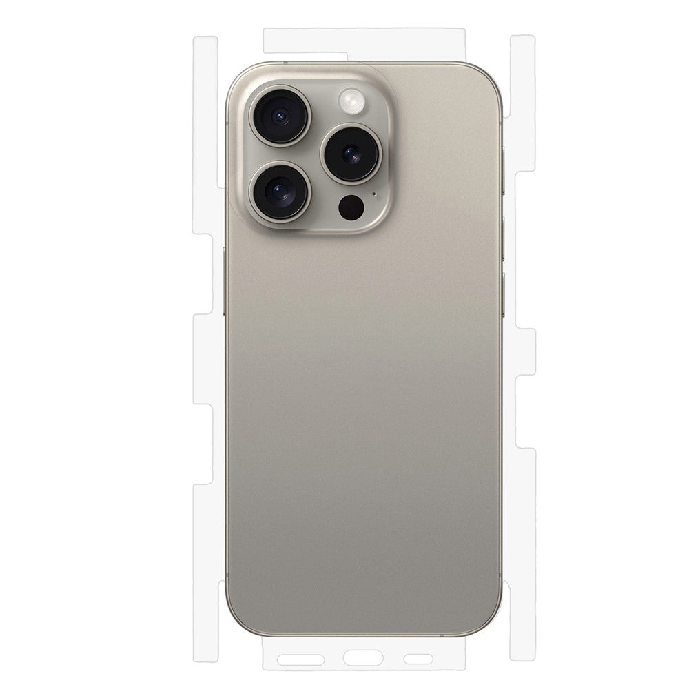 Til iPhone 16 Pro Bagsidebeskytter Dækket Sidekant Anti-ridse PET Telefon Bagsidefolie