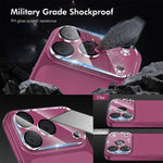 HAT PRINCE for iPhone Fold Camera Lens Protector ENKAY Tempered Glass Lens Film with Black Ring