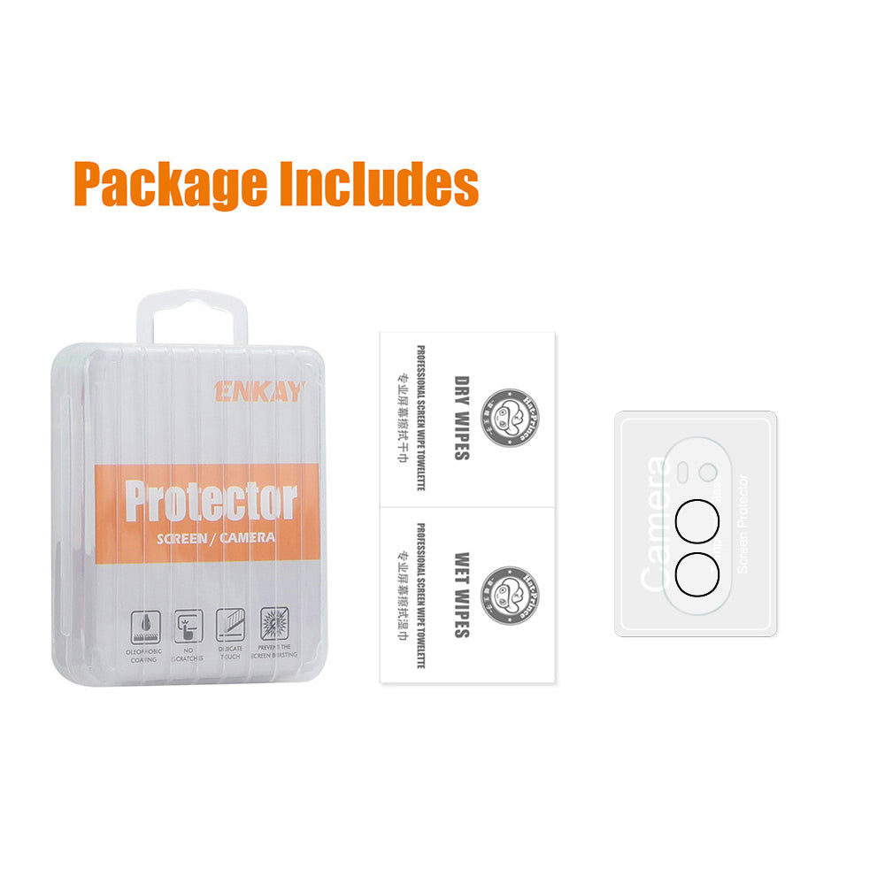 HAT PRINCE for iPhone Fold Camera Lens Protector ENKAY Tempered Glass Lens Film with Black Ring