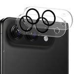 HAT PRINCE for iPhone Fold 2Pcs Camera Lens Protector ENKAY Tempered Glass Lens Film with Black Ring