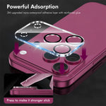 HAT PRINCE for iPhone Fold 2Pcs Camera Lens Protector ENKAY Tempered Glass Lens Film with Black Ring