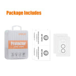 HAT PRINCE for iPhone Fold 2Pcs Camera Lens Protector ENKAY Tempered Glass Lens Film with Black Ring