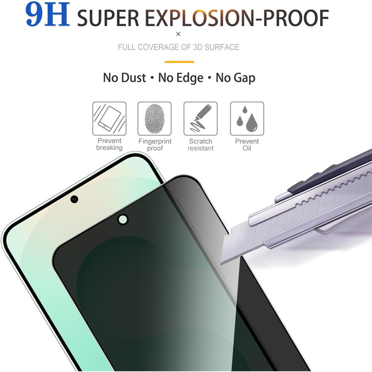 For Samsung Galaxy S26 FE / S25 FE Anti Spy Privacy Full Screen Protector Black Edge High Aluminium-silicon Glass Film