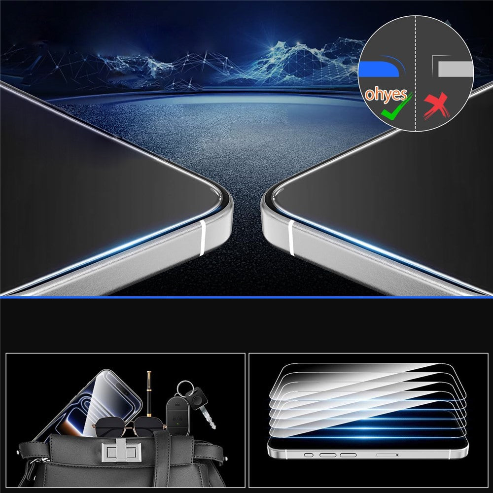 Tempered Glass Screen Protector for iPhone 17e / 16e / 14 / 13 Pro / 13 , Dust-Free Installation Anti-Scratch Full Coverage Clear Film