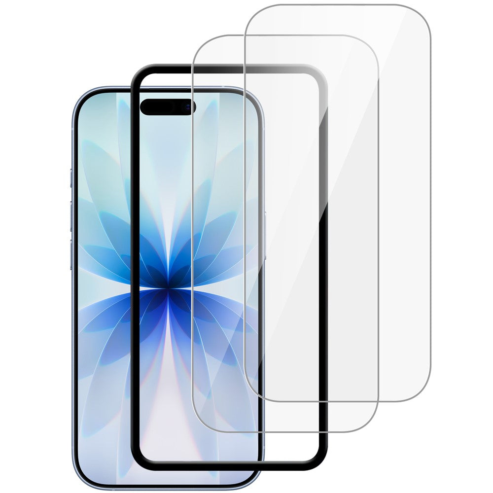 2Pcs For iPhone 16 Pro Full Screen Protector HD Clear High Aluminum-Silicon Glass 9H Hardness Film with Positioning Film
