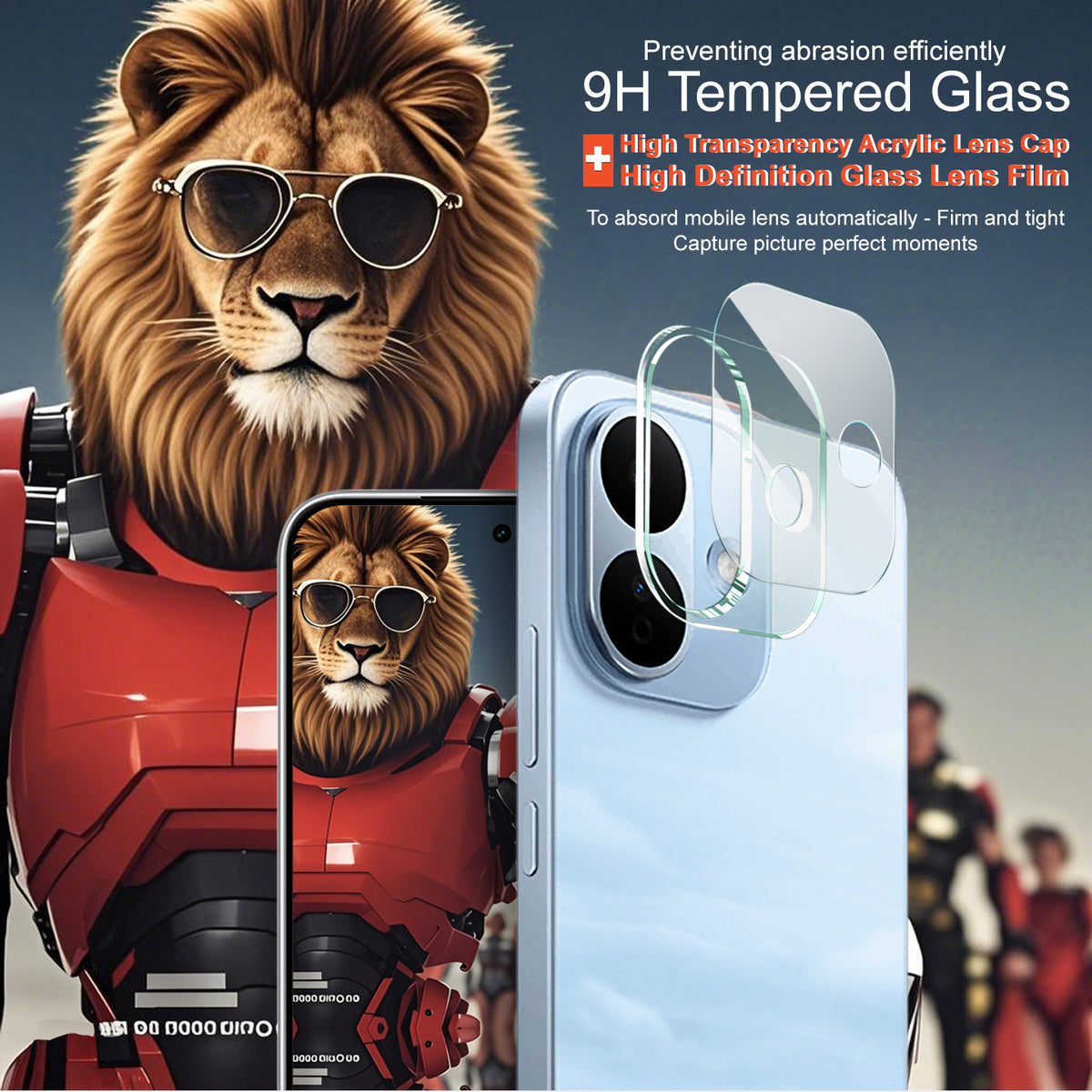 IMAK for Xiaomi Redmi Note 17 Pro 5G Tempered Glass Full Cover Camera Lens Protector + Acrylic Lens Cap