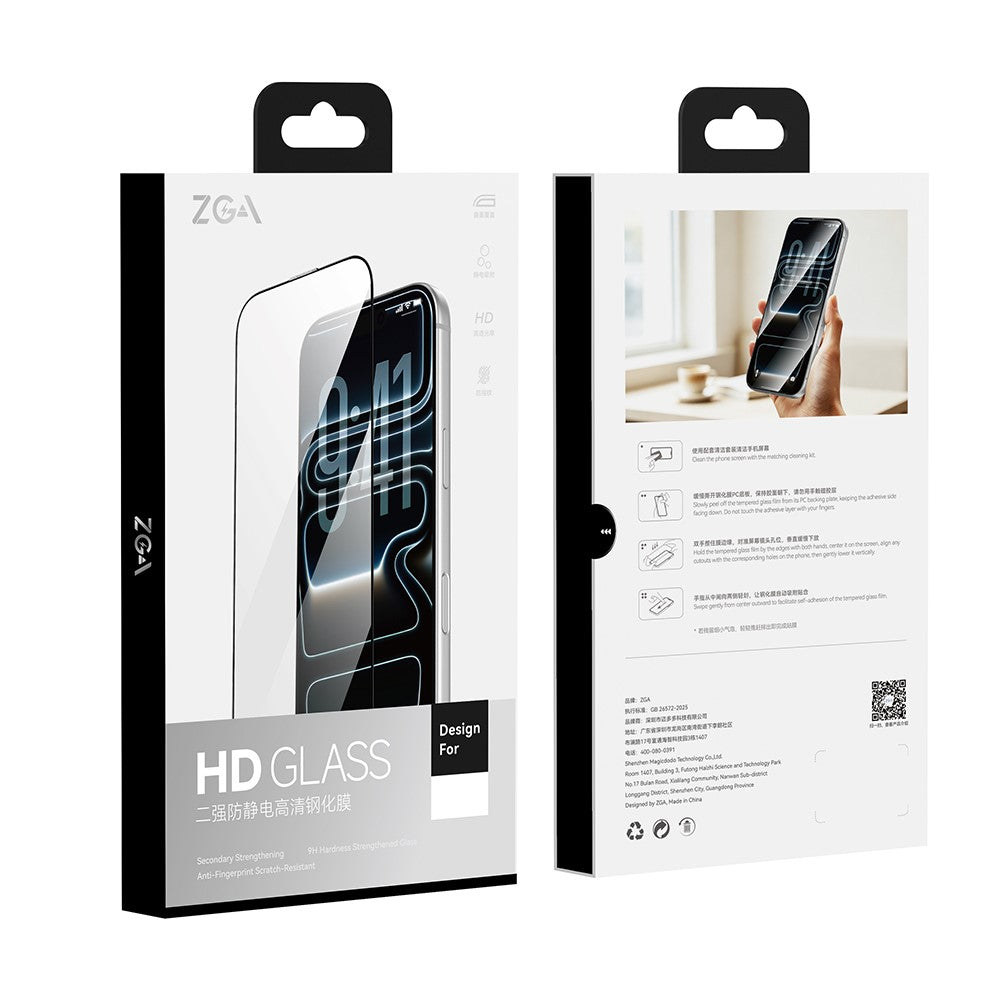 ZGA til iPhone 18 Pro Max Skærmbeskytter Antistatisk Høj Aluminosilikatglas HD-film