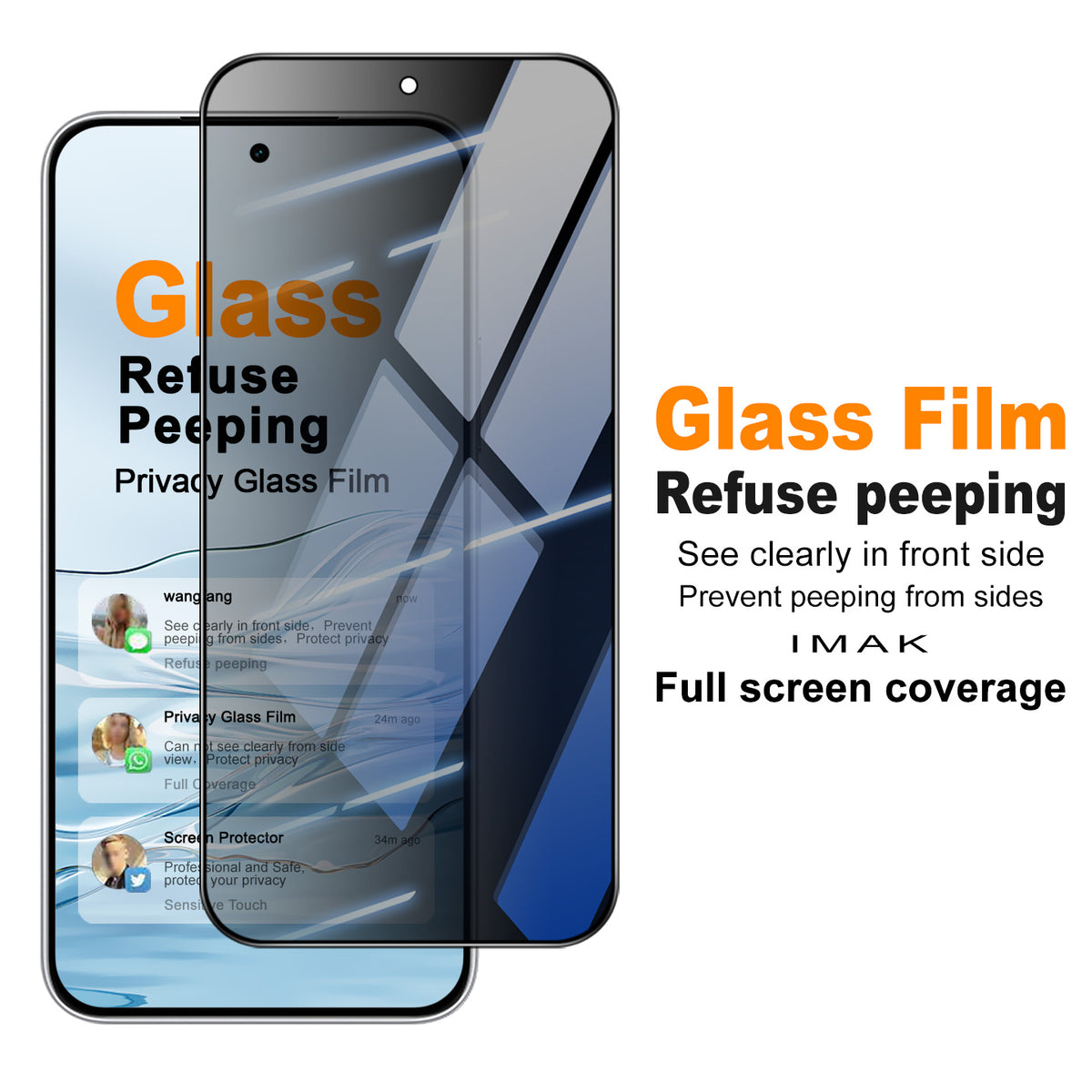 IMAK för Xiaomi Redmi Note 17 Pro Max 5G / Note 17 Pro 5G Sekretessskärmskydd Anti-peep Heltäckande Härdat Glasfilm (Fingeravtryckslåsning)