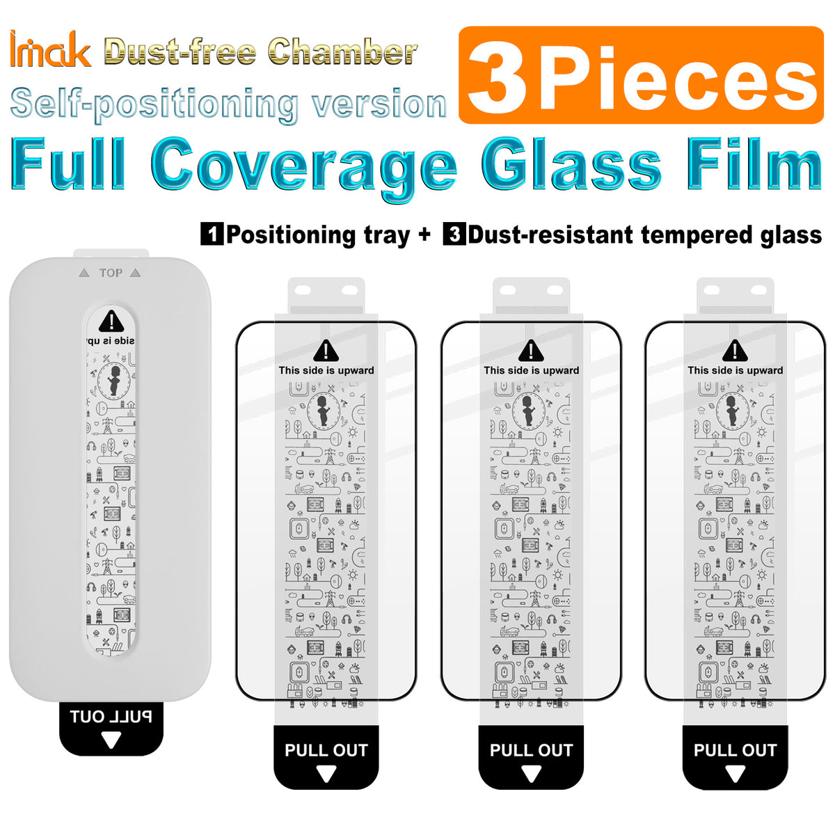 IMAK for Xiaomi Redmi Note 17 Pro 5G 3Pcs Tempered Glass Full Screen Protector Full Glue Film with Dust-free Installation Tool (Fingerprint Unlock)
