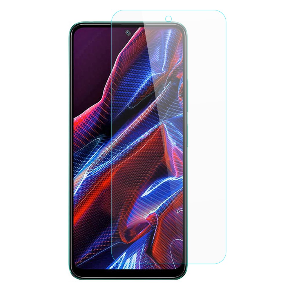 Ultraklart skärmskydd för Xiaomi Redmi Note 12 5G (Kina) / (Indien) / (Globalt) / Poco X5 5G, 0,3 mm bågformad kant, klotsäker HD-härdad glasfilm