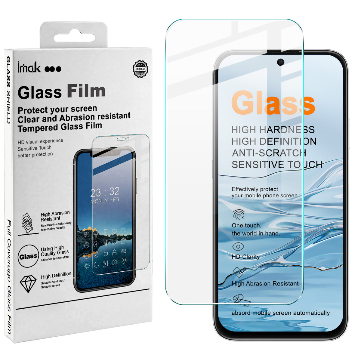 IMAK for Honor X7e Plus 5G / Honor X7e Plus 4G / Honor 600 Smart 5G H Series Tempered Glass Screen Protector Shatter-Proof Protection (Not Complete Coverage)