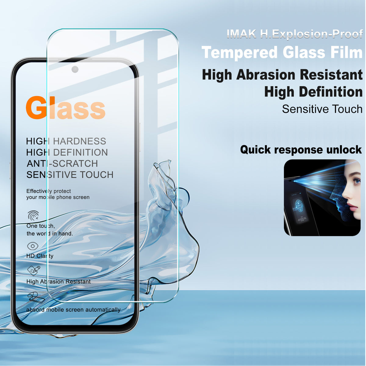 IMAK for Honor X7e Plus 5G / Honor X7e Plus 4G / Honor 600 Smart 5G H Series Tempered Glass Screen Protector Shatter-Proof Protection (Not Complete Coverage)