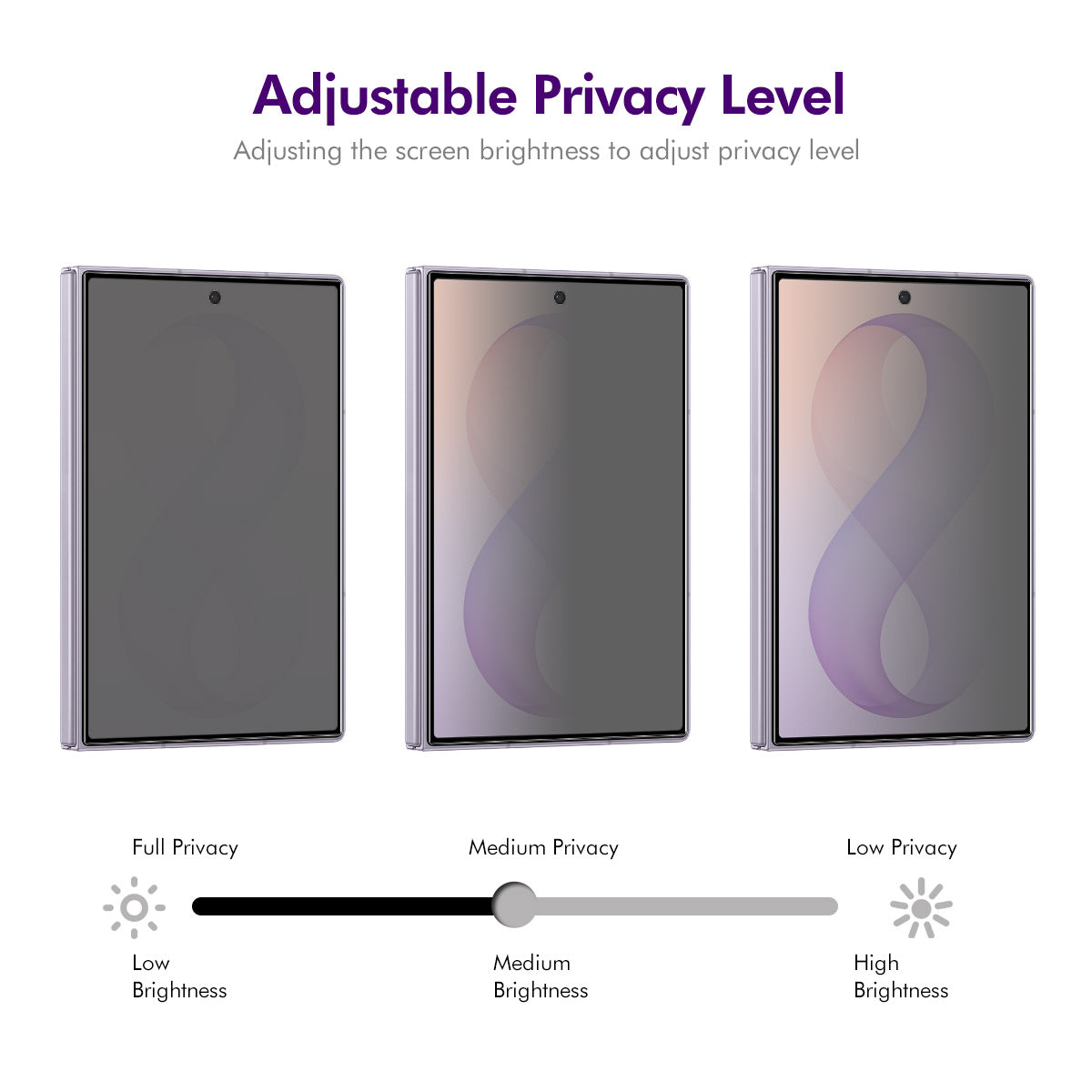 HAT PRINCE for Samsung Galaxy Z Fold8 2Pcs Privacy Screen Protector ENKAY Hat-Prince Full Glue Full Coverage 28-degree Anti-Spy Tempered Glass