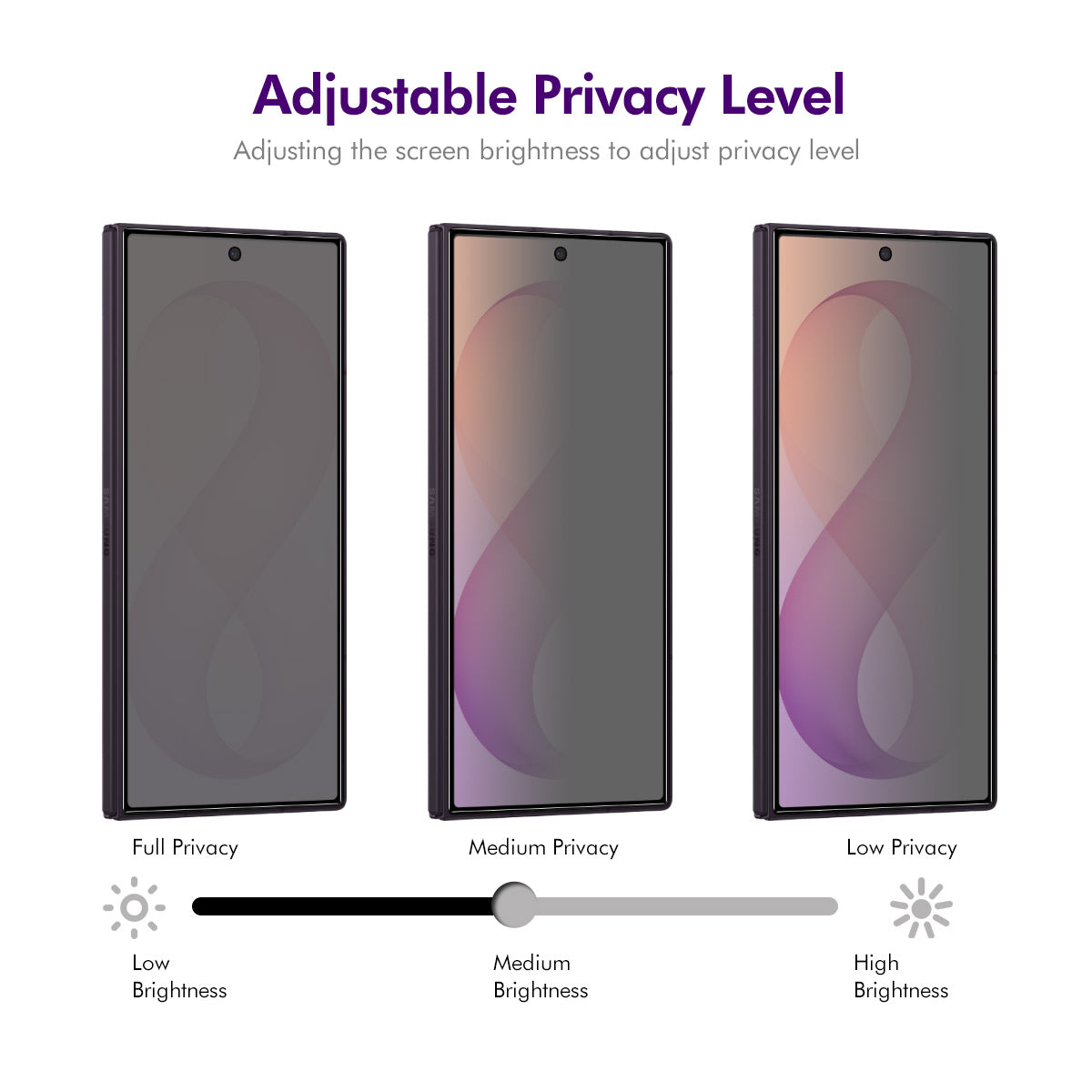 HAT PRINCE for Samsung Galaxy Z Fold8 Ultra 2Pcs Privacy Screen Protector ENKAY Hat-Prince Full Glue Full Coverage 28-degree Anti-Spy Tempered Glass
