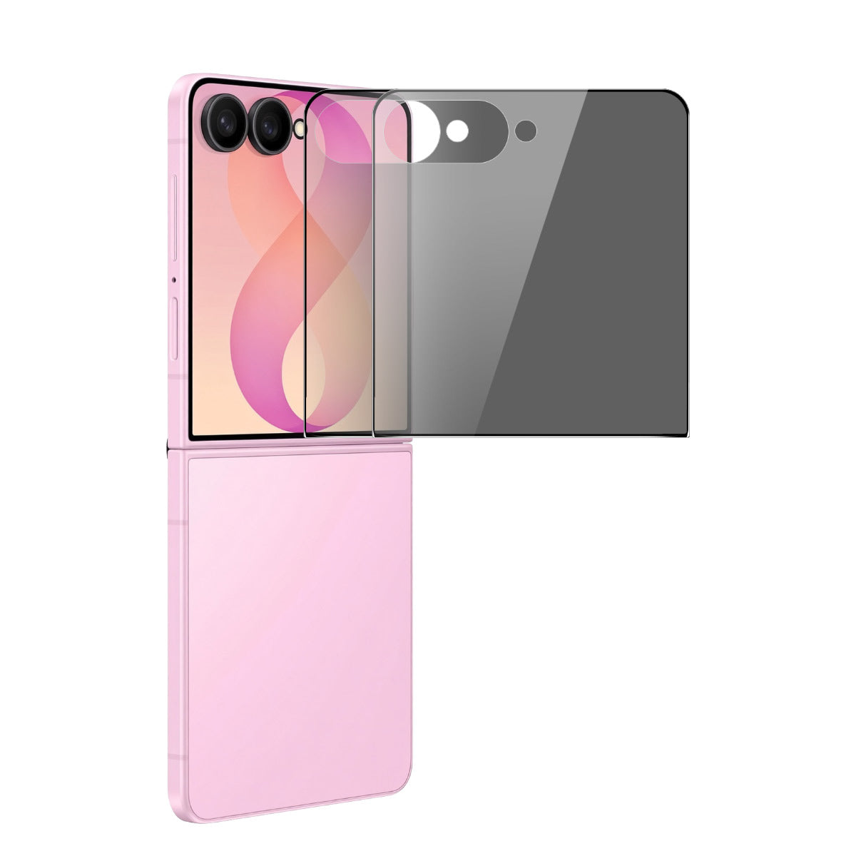 HAT PRINCE for Samsung Galaxy Z Flip8 2Pcs Privacy Screen Protector ENKAY Hat-Prince Full Glue Full Coverage 28-degree Anti-Spy Tempered Glass