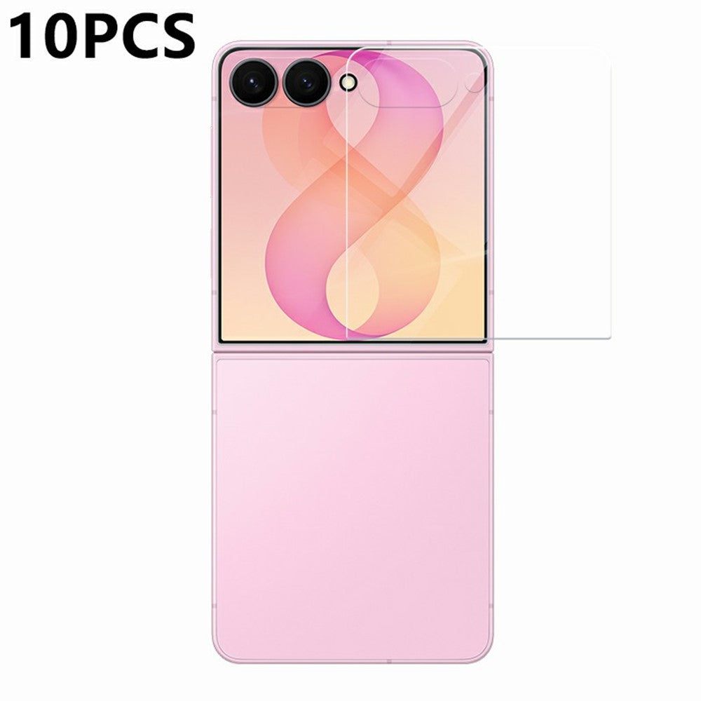 RURIHAI 10Pcs for Samsung Galaxy Z Flip8 AGC Glass Full Screen Protector 0.18mm 2.5D Electroplated Film, Case-Friendly Version