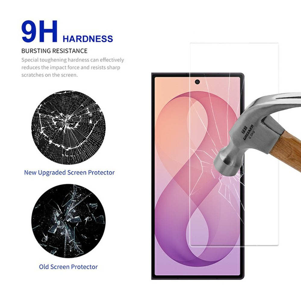 RURIHAI Til Samsung Galaxy Z Fold8 Ultra AGC Glas Fuld Skærmbeskytter 0,18 mm 2,5D Galvaniseret Film, Kompatibel med Cover