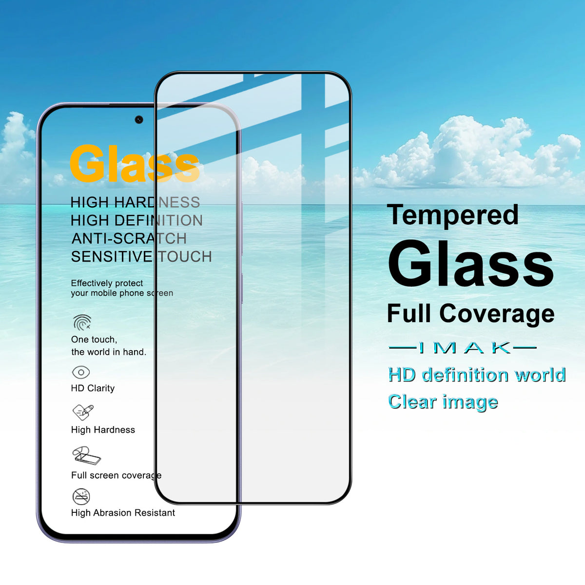 IMAK for Xiaomi Redmi Note 17 4G (Global) / Note 17 5G (Global) / Note 17 (India / China) 5G Pro+ Series HD Full Screen Tempered Glass Screen Protector Black Border (Fingerprint Unlock)
